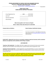 Document preview: Form 801 Home Service Contract Provider Registration Application - Virginia