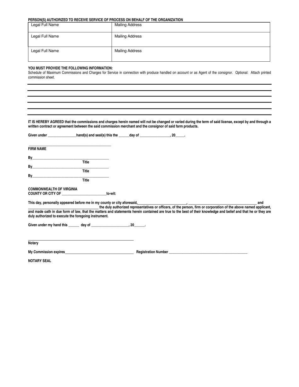 Registration Packet for Commission Merchants - Virginia, Page 3