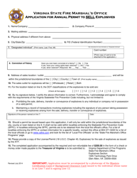 Form SFMO-4 Application for Annual Permit to Sell Explosives - Virginia, Page 2