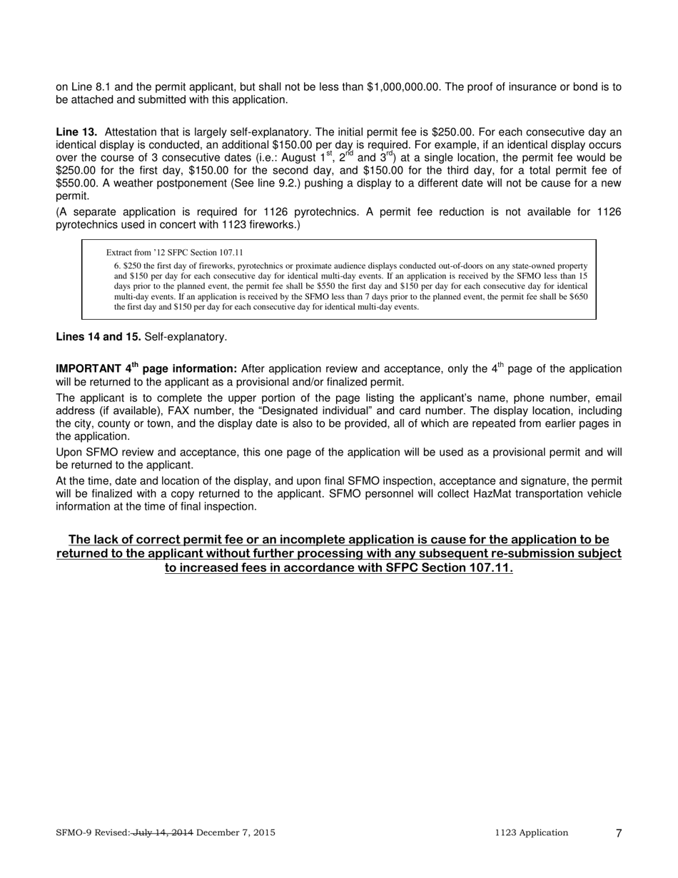 Form SFMO-9 Application for the Display of Aerial Fireworks on State-Owned Property - Virginia, Page 7