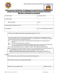 Form SFMO-11 &quot;Application for Permit to Operate Flame Effects Inside State-Owned Buildings and Outdoors on State-Owned Property Before a Proximate Audience&quot; - Virginia