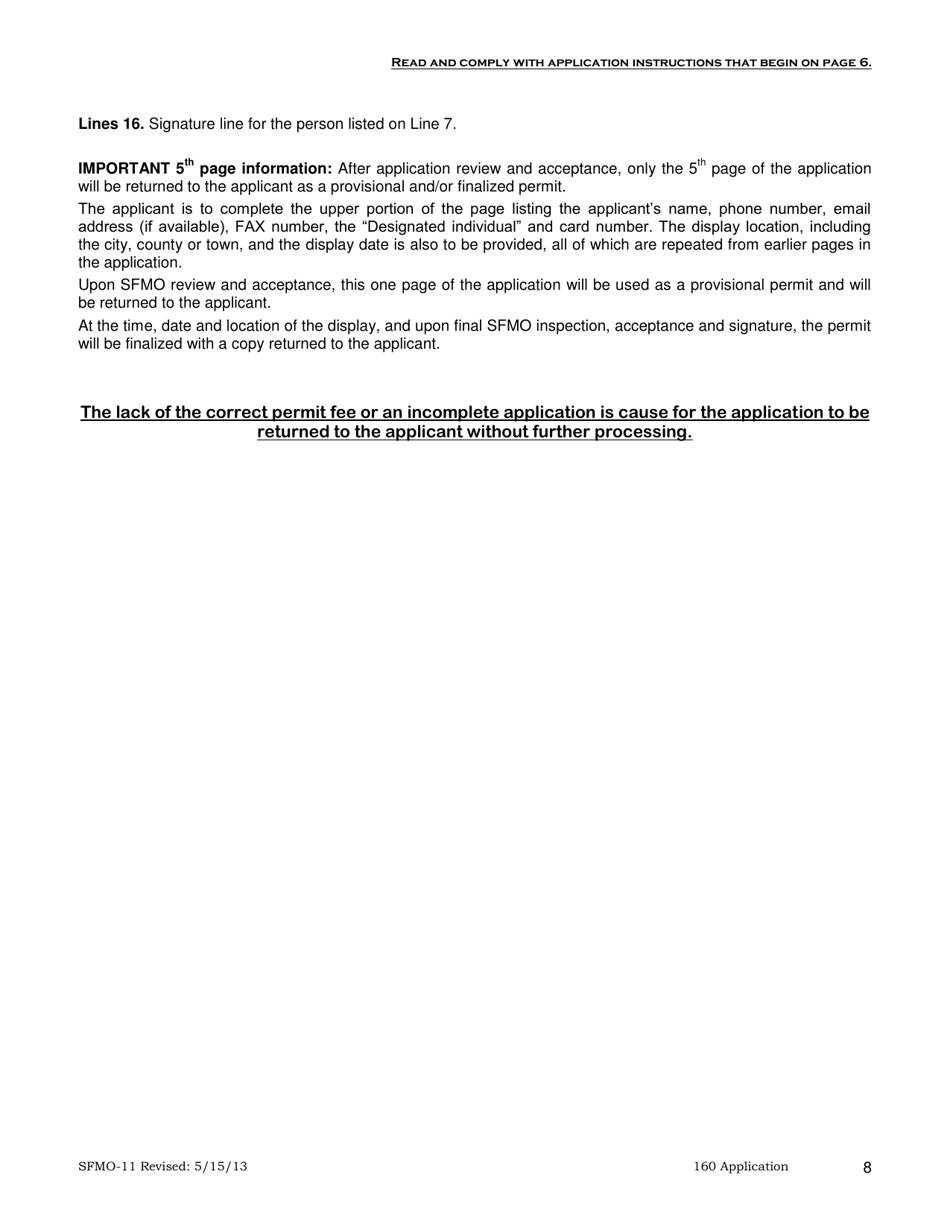 Form SFMO-11 Application for Permit to Operate Flame Effects Inside State-Owned Buildings and Outdoors on State-Owned Property Before a Proximate Audience - Virginia, Page 8