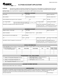 Form CSMA90 E-Z Pass Account Application - Virginia