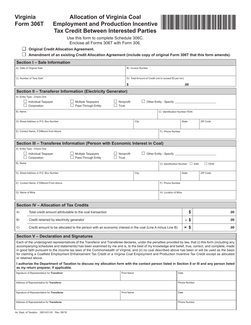 Form 306T  Printable Pdf