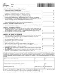 Form 502 Pass-Through Entity Return of Income and Return of Nonresident Withholding Tax - Virginia, Page 2
