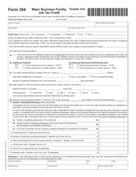 Form 304 Major Business Facility Job Tax Credit - Virginia