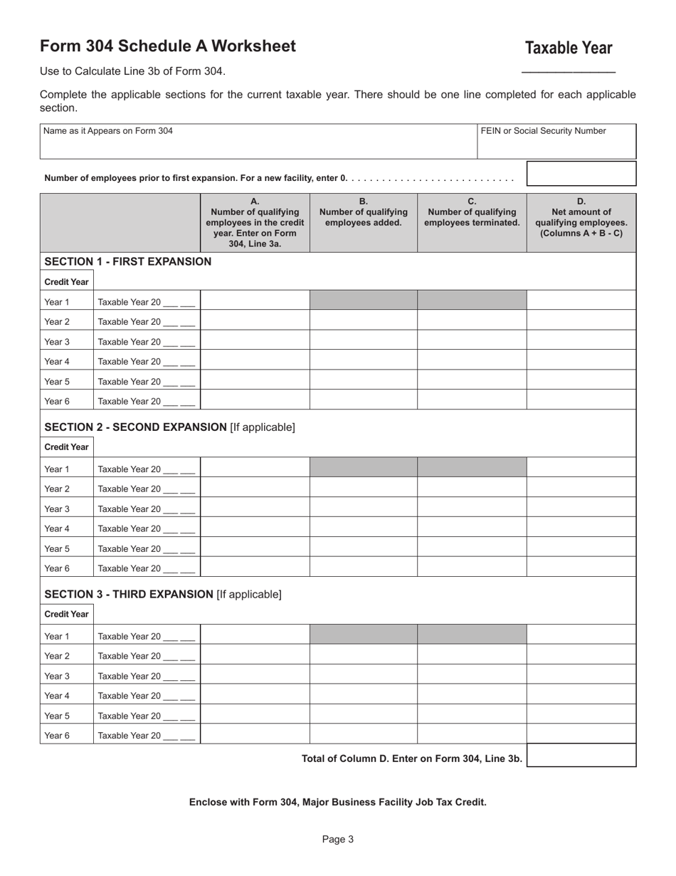 Form 304 Major Business Facility Job Tax Credit - Virginia, Page 3