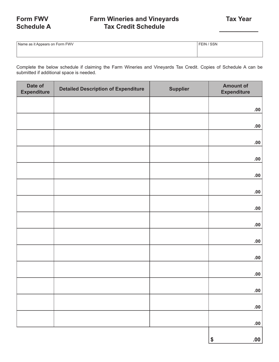 Form FWV Application for Farm Wineries and Vineyards Tax Credit - Virginia, Page 2
