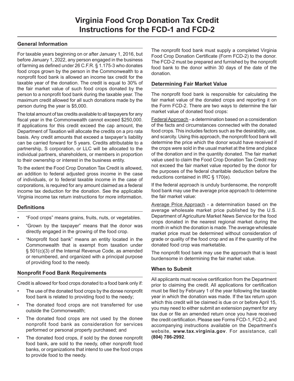 Form FCD-1 Food Crop Donation Tax Credit Application - Virginia, Page 4