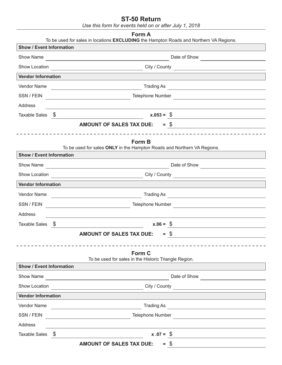 Form ST-50 Temporary Sales Tax Certificate / Return - Virginia, Page 2