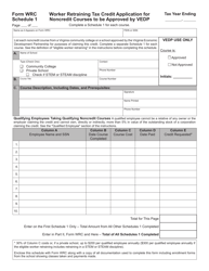Form WRC Worker Retraining Tax Credit Application - Virginia, Page 2