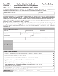 Form WRC Worker Retraining Tax Credit Application - Virginia, Page 4