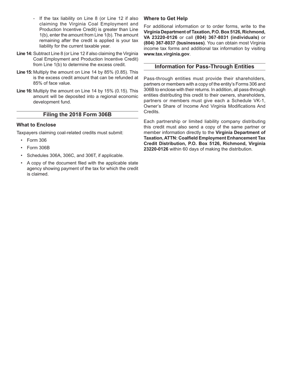 Form 306 Application for Virginia Coal-Related Tax Credits - Virginia, Page 13