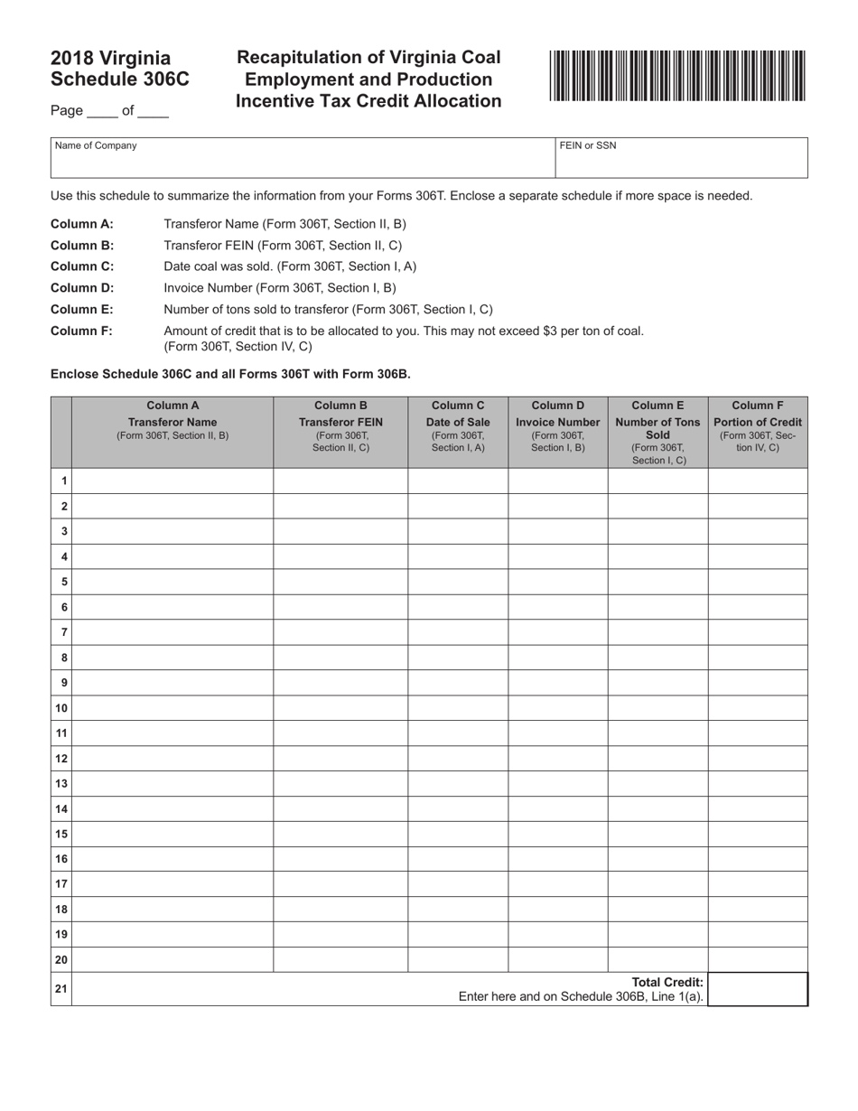Form 306 Application for Virginia Coal-Related Tax Credits - Virginia, Page 15