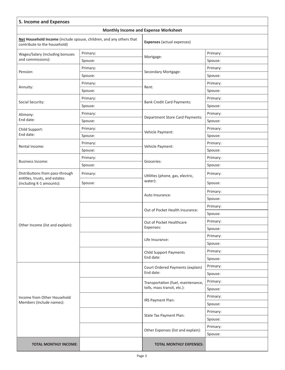 Form FIN I-1 Financial Statement for Individuals - Virginia, Page 3