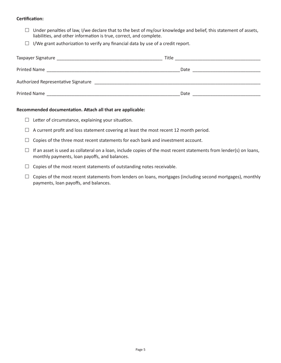 Form FIN B-1 Financial Statement for Businesses - Virginia, Page 5