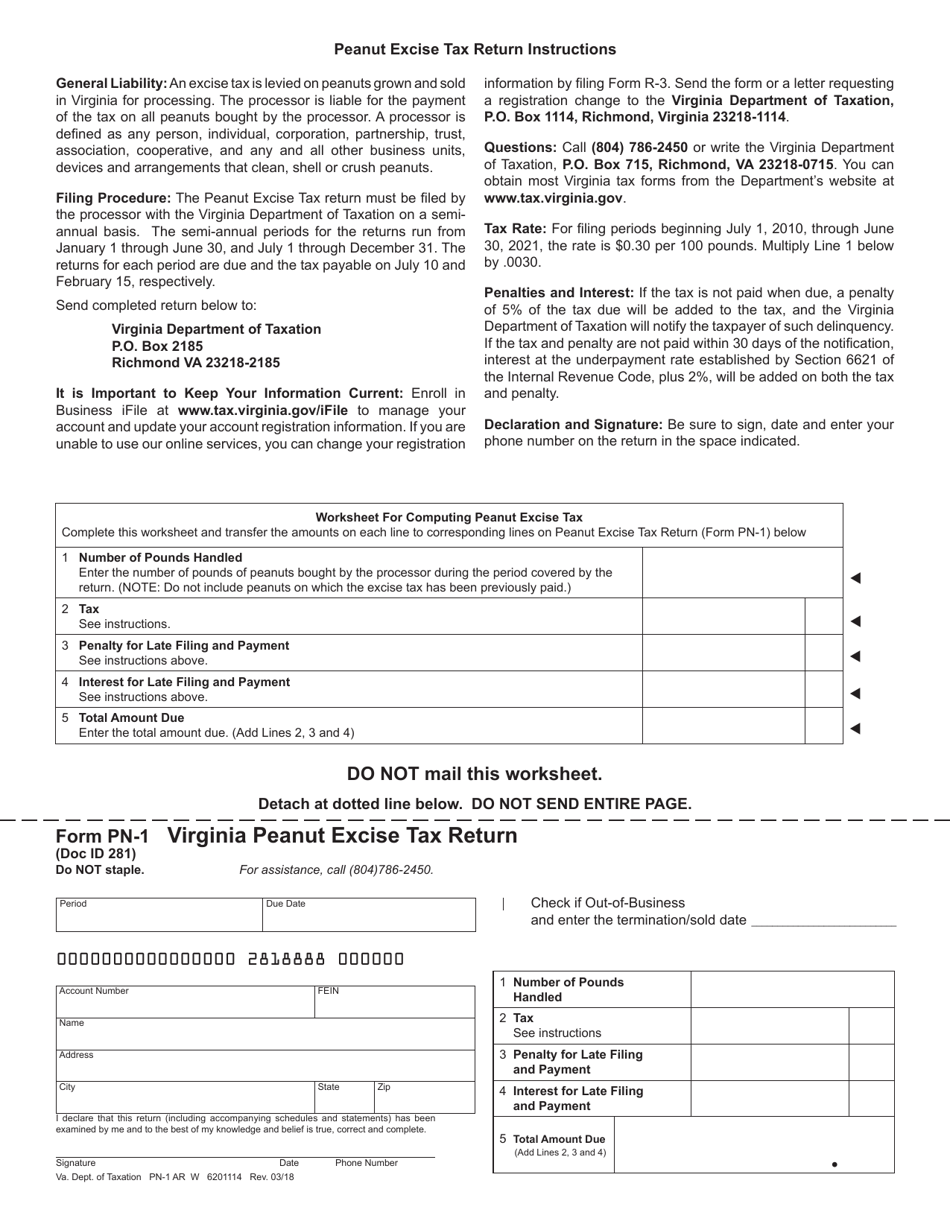 Form PN1 Fill Out, Sign Online and Download Fillable PDF, Virginia