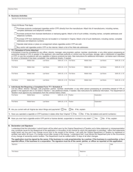 Form TT-1 Application for Cigarette Stamping Permit and Tobacco Products Tax Distributor&#039;s License - Virginia, Page 2