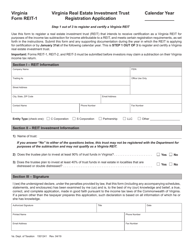 Document preview: Form REIT-1 Virginia Real Estate Investment Trust Registration Application - Virginia
