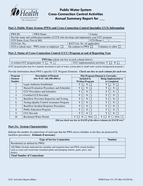 DOH Form 331-155  Printable Pdf