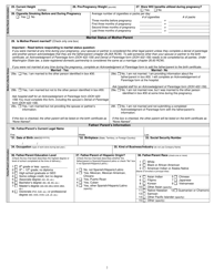 DOH Form 422-020 Washington State Birth Filing Form - Washington, Page 2
