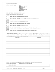 Form F120-116-000 Application to Establish a Factory Assembled Structure Deposit Account With the Department of Labor &amp; Industries - Washington, Page 2