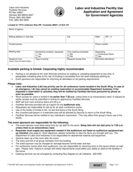 Document preview: Form F120-097-000 Labor and Industries Facility Use Application and Agreement for Government Agencies - Washington