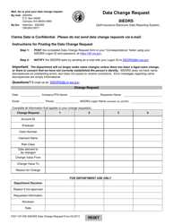 Document preview: Form F207-197-000 Siedrs (Self-insurance Electronic Data Reporting System) Data Change Request - Washington