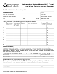 Form F207-202-000 Independent Medical Exam (Ime) Travel and Wage Reimbursement Request - Washington, Page 3