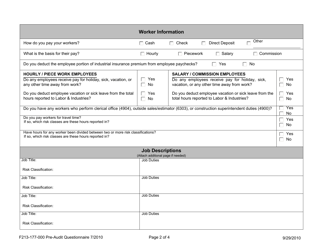 Form F213-177-000 Pre - Audit Questionnaire - Washington, Page 2