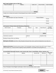 Form F215-040-000 Financial Statement Businesses - Washington, Page 2