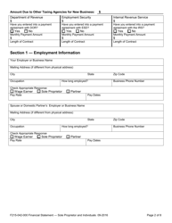 Form F215-042-000 Financial Statement - Sole Proprietor and Individuals - Washington, Page 2