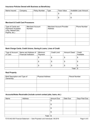 Form F215-042-000 Financial Statement - Sole Proprietor and Individuals - Washington, Page 4