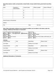 Form F215-042-000 Financial Statement - Sole Proprietor and Individuals - Washington, Page 5