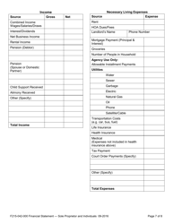 Form F215-042-000 Financial Statement - Sole Proprietor and Individuals - Washington, Page 7