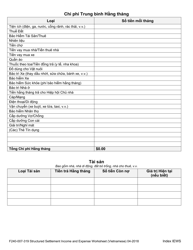Form F240-007-319 Structured Settlement Income and Expense Worksheet - Washington (Vietnamese), Page 3
