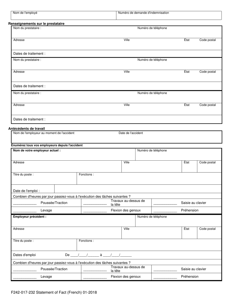 Form F242-017-232 Statement of Facts - Washington (French), Page 2