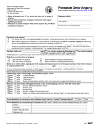 Form F242-052-218 Work Status Form - Washington (Chuukese)
