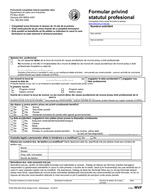 Form F242-052-293  Printable Pdf