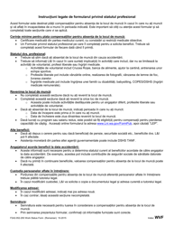 Form F242-052-293 Work Status Form - Washington (Romanian), Page 2