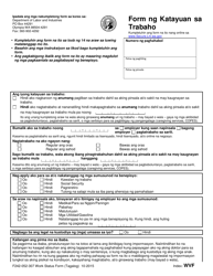 Form F242-052-307 Work Status Form - Washington (Tagalog)