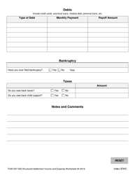Form F240-007-000 Structured Settlement Income and Expense Worksheet - Washington, Page 4