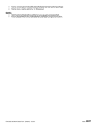 Form F242-052-305 Work Status Form - Washington (Swahili), Page 3
