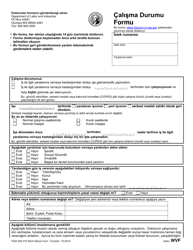 Form F242-052-315 Work Status Form - Washington (Turkish)