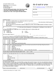 Form F242-052-291 Work Status Form - Washington (Punjabi)