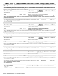 Form F242-071-246 Occupational Disease Work History - Washington (Ilocano), Page 2