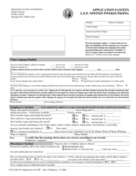Form F242-208-214 Application for Loss of Earning Power (Lep) - Compensation Medical - Washington (English/Chuukese)