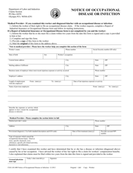 Document preview: Form F242-243-000 Notice of Occupational Disease or Infection - Washington