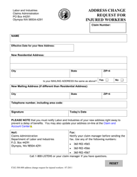 Document preview: Form F242-388-000 Address Change Request for Injured Workers - Washington