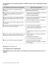 Form F242-393-000 Pension Benefits Questionnaire - Washington, Page 2